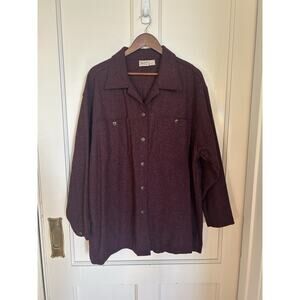 Vintage 90s Woolrich Wool Button Shacket Womens Size XL Red Outdoor Comfort USA